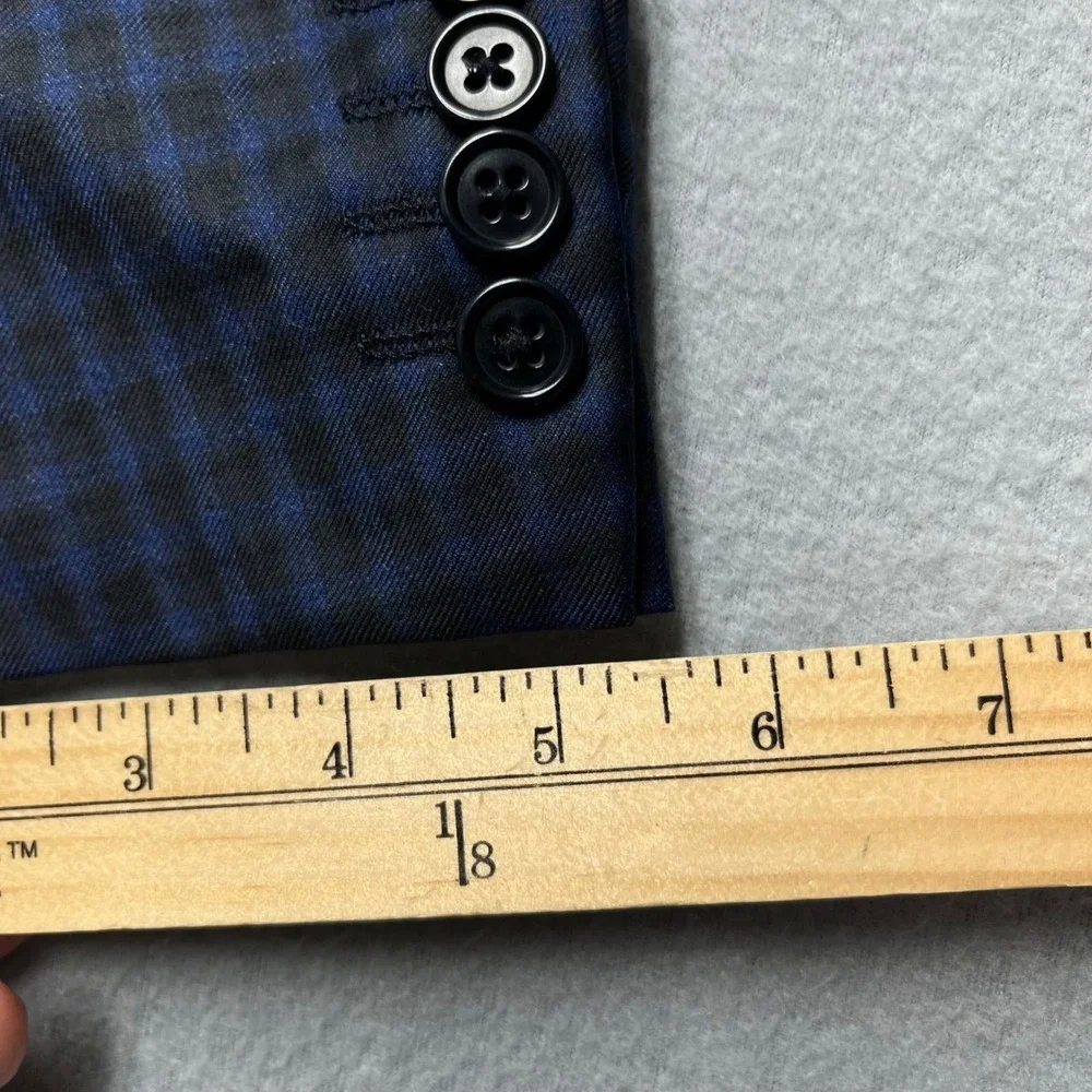 Emporio Armani blazer G Line Blue Black Super 130s Wool Check 54(40R) Sport coat